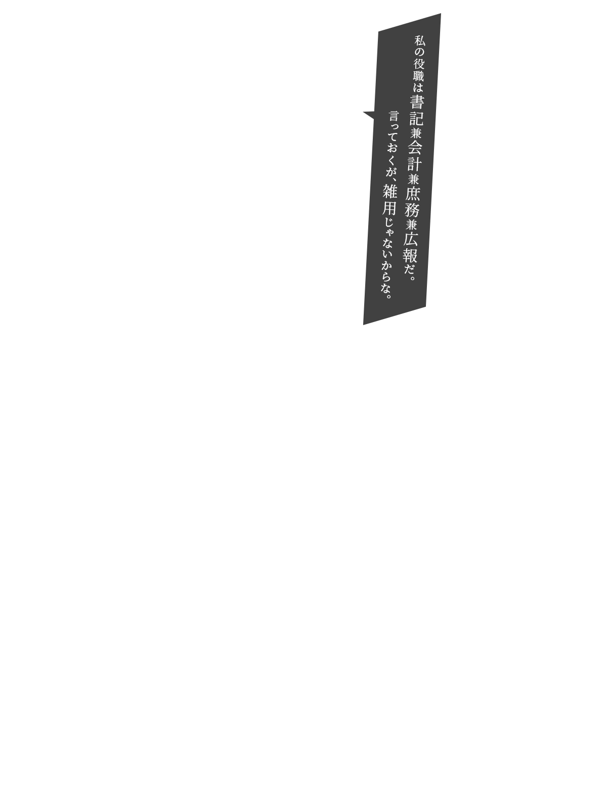 私の役職は書記兼会計兼庶務兼広報だ。言っておくが、雑用じゃないからな。